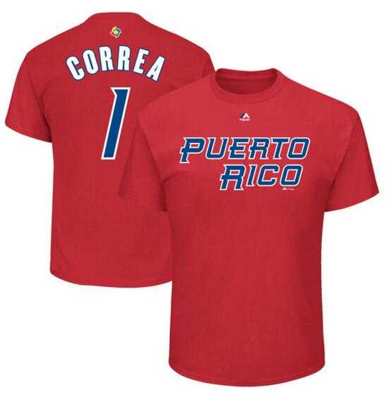 Puerto Rico Baseball 1 Carlos Correa Majestic 2017 World Baseball Classic Name & Number T-Shirt Red,We sell and wholesale Puerto Rico Baseball 1 Carlos Correa Majestic 2017 World Baseball Classic Name & Number T-Shirt Red on line form chian!